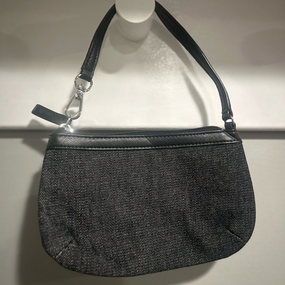 Guess Black Quilted Clutch with Silver Hardware - Picture 2 of 4